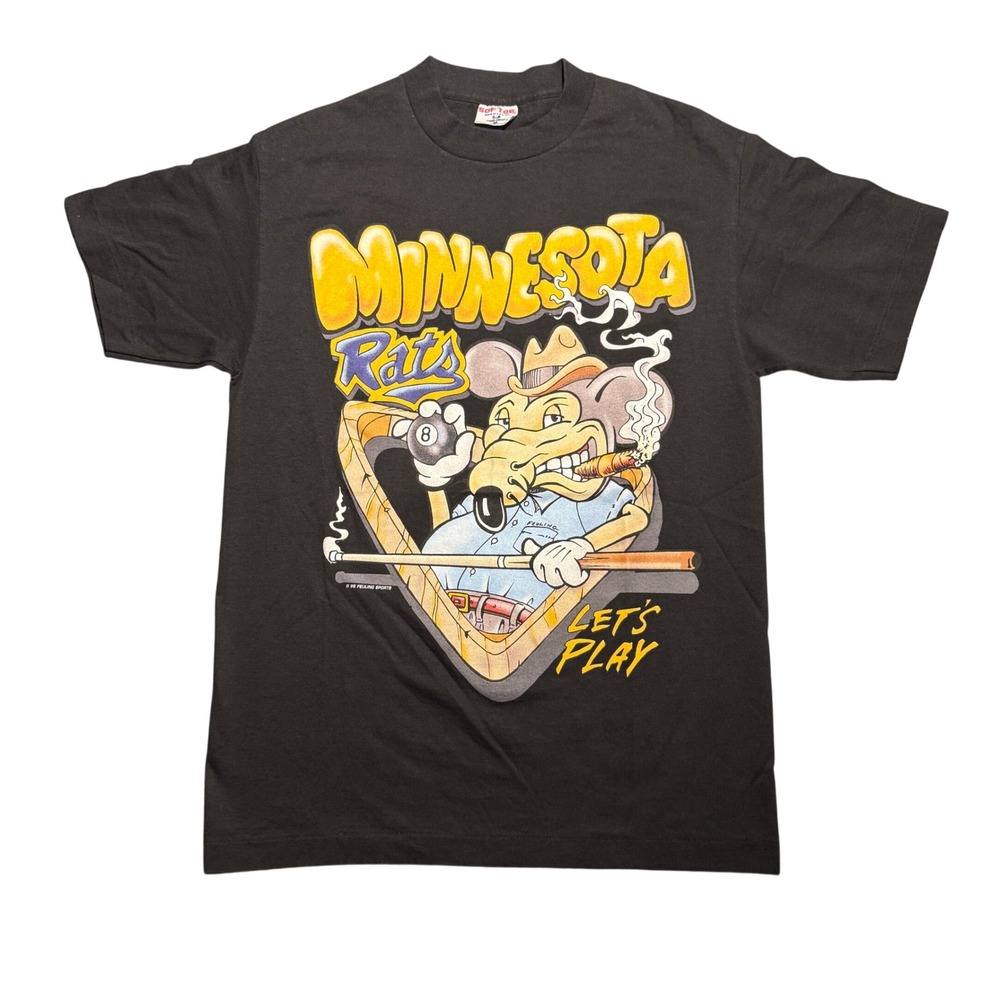 Vintage 1996 Minnesota Rats Billiards Pool T-Shirt Tee Jays Made in USA Black M